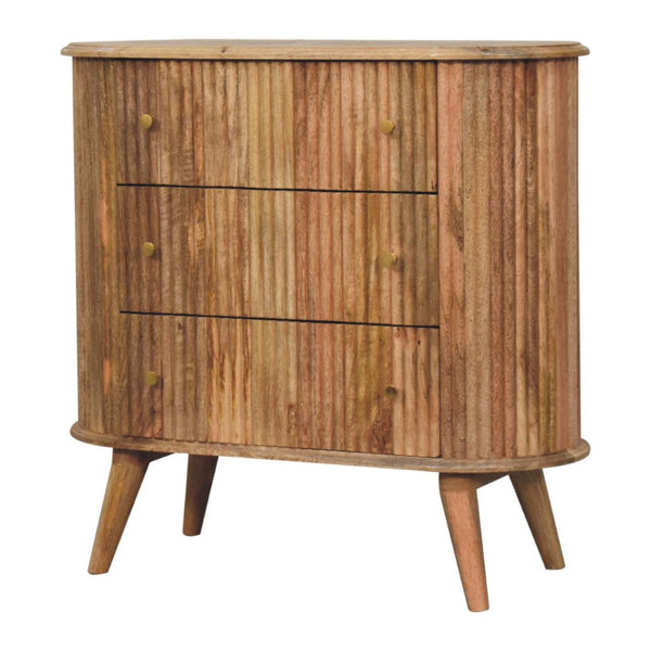 HomeRoots 35" Brown Solid Wood Sideboard with Three Drawers - Stylish, Durable Storage for Every Room 719356