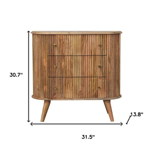 HomeRoots 35" Brown Solid Wood Sideboard with Three Drawers - Stylish, Durable Storage for Every Room 719356