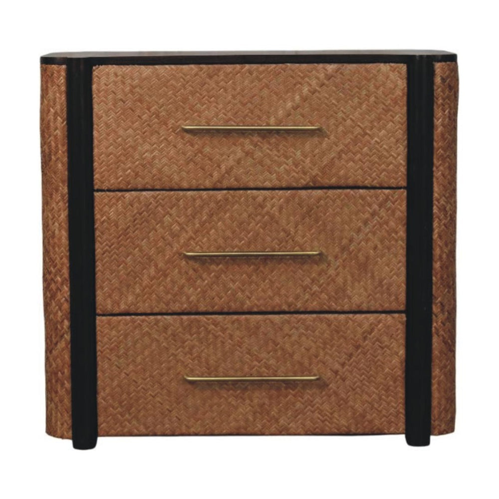 HomeRoots 32" Brown Solid Wood Three Drawer Sideboard - Stylish Storage Solution for Any Room Décor 719357