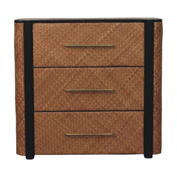 HomeRoots 32" Brown Solid Wood Three Drawer Sideboard - Stylish Storage Solution for Any Room Décor 719357