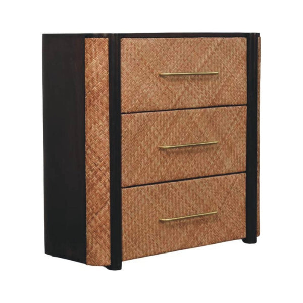 HomeRoots 32" Brown Solid Wood Three Drawer Sideboard - Stylish Storage Solution for Any Room Décor 719357