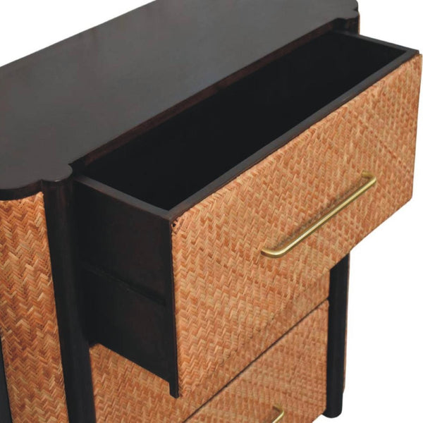 HomeRoots 32" Brown Solid Wood Three Drawer Sideboard - Stylish Storage Solution for Any Room Décor 719357