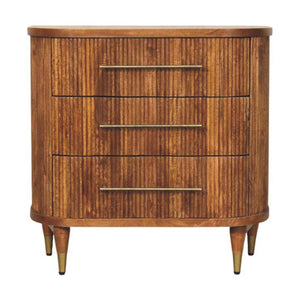 HomeRoots 28" Brown Solid Wood Sideboard with Three Drawers - Stylish Storage Solution for Any Space 719358