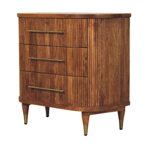 HomeRoots 28" Brown Solid Wood Sideboard with Three Drawers - Stylish Storage Solution for Any Space 719358