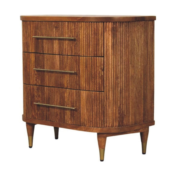 HomeRoots 28" Brown Solid Wood Sideboard with Three Drawers - Stylish Storage Solution for Any Space 719358