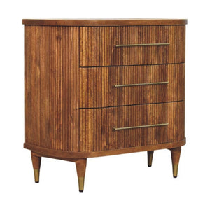 HomeRoots 28" Brown Solid Wood Sideboard with Three Drawers - Stylish Storage Solution for Any Space 719358