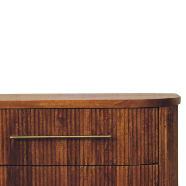 HomeRoots 28" Brown Solid Wood Sideboard with Three Drawers - Stylish Storage Solution for Any Space 719358