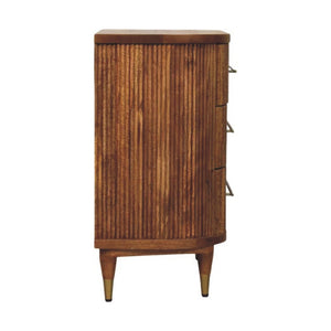 HomeRoots 28" Brown Solid Wood Sideboard with Three Drawers - Stylish Storage Solution for Any Space 719358
