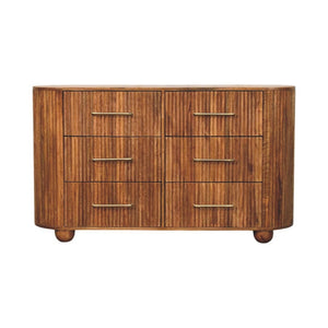 HomeRoots 53" Solid Wood Sideboard with Six Drawers - Elegant Storage Solution for Dining, Living, or Office 719360