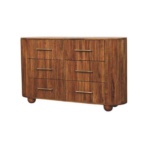 HomeRoots 53" Solid Wood Sideboard with Six Drawers - Elegant Storage Solution for Dining, Living, or Office 719360