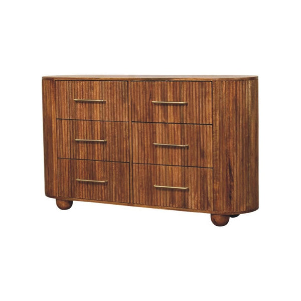 HomeRoots 53" Solid Wood Sideboard with Six Drawers - Elegant Storage Solution for Dining, Living, or Office 719360