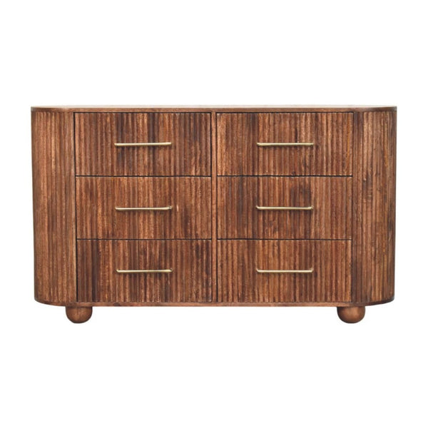 HomeRoots 33" Brown Solid Wood Sideboard with Three Drawers – Elegant Storage Solution for Any Room Décor 719361