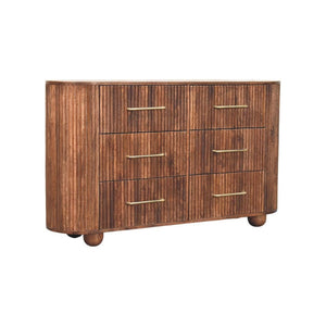 HomeRoots 33" Brown Solid Wood Sideboard with Three Drawers – Elegant Storage Solution for Any Room Décor 719361