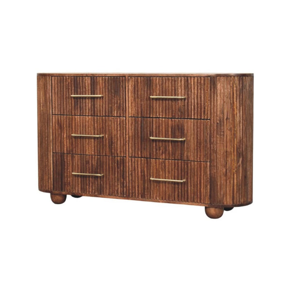 HomeRoots 33" Brown Solid Wood Sideboard with Three Drawers – Elegant Storage Solution for Any Room Décor 719361