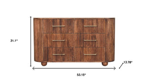 HomeRoots 33" Brown Solid Wood Sideboard with Three Drawers – Elegant Storage Solution for Any Room Décor 719361