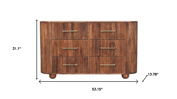 HomeRoots 33" Brown Solid Wood Sideboard with Three Drawers – Elegant Storage Solution for Any Room Décor 719361