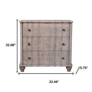 HomeRoots 33" Brown Solid Wood Sideboard with 3 Drawers – Stylish Storage Solution for Any Room in Your Home! 719362