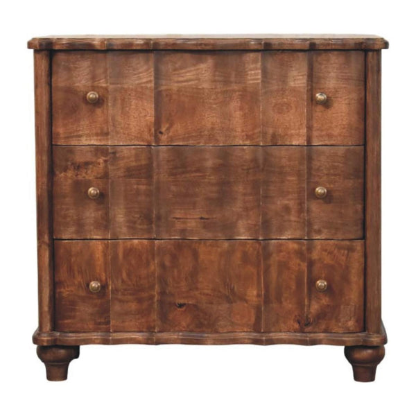 HomeRoots 33" Brown Solid Wood Sideboard with Three Drawers - Stylish Storage for Any Room in Your Home 719363