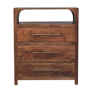 HomeRoots 28" Brown Solid Wood Sideboard with Three Drawers – Stylish Storage for Any Room in Your Home! 719366