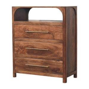 HomeRoots 28" Brown Solid Wood Sideboard with Three Drawers – Stylish Storage for Any Room in Your Home! 719366