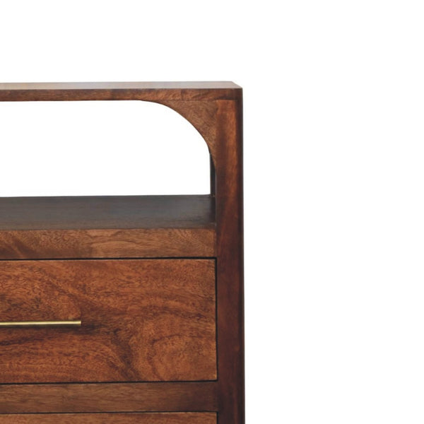 HomeRoots 28" Brown Solid Wood Sideboard with Three Drawers – Stylish Storage for Any Room in Your Home! 719366