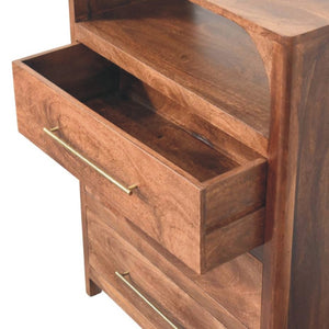 HomeRoots 28" Brown Solid Wood Sideboard with Three Drawers – Stylish Storage for Any Room in Your Home! 719366
