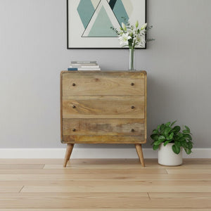 HomeRoots 22" Elegant Brown Solid Wood Sideboard with Three Drawers for Stylish Home Organization and Storage 719367