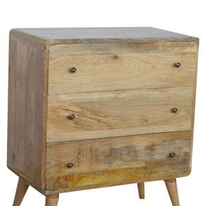 HomeRoots 22" Elegant Brown Solid Wood Sideboard with Three Drawers for Stylish Home Organization and Storage 719367
