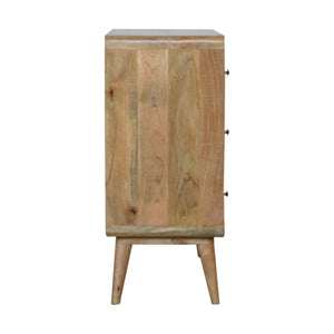 HomeRoots 22" Elegant Brown Solid Wood Sideboard with Three Drawers for Stylish Home Organization and Storage 719367
