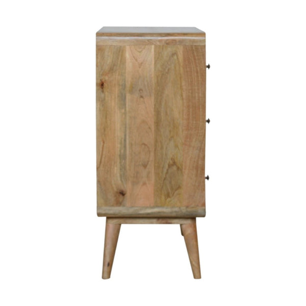 HomeRoots 22" Elegant Brown Solid Wood Sideboard with Three Drawers for Stylish Home Organization and Storage 719367