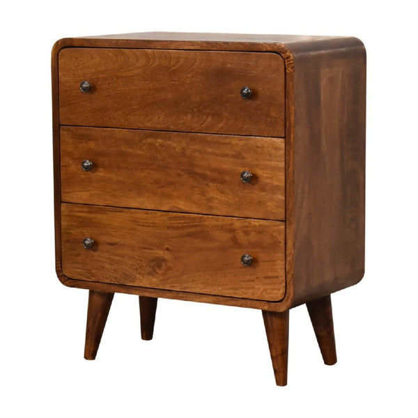 HomeRoots 35" Brown Solid Wood Three Drawer Sideboard - Stylish Storage Solution for Any Room Decor, Durable Design 719369