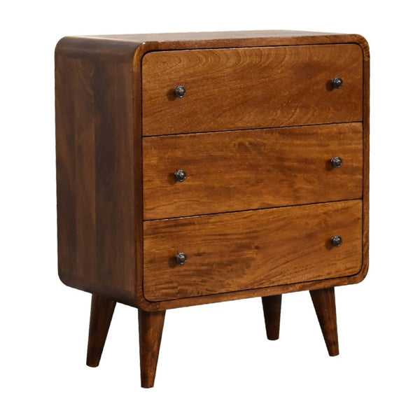 HomeRoots 35" Brown Solid Wood Three Drawer Sideboard - Stylish Storage Solution for Any Room Decor, Durable Design 719369