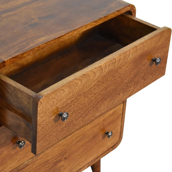 HomeRoots 35" Brown Solid Wood Three Drawer Sideboard - Stylish Storage Solution for Any Room Decor, Durable Design 719369