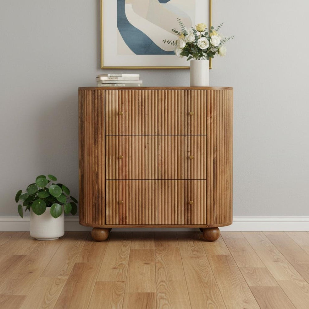 HomeRoots 59" Brown Solid Wood Sideboard with Six Drawers – Stylish Storage Solution for Any Room Decor! 719370