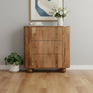 HomeRoots 59" Brown Solid Wood Sideboard with Six Drawers – Stylish Storage Solution for Any Room Decor! 719370