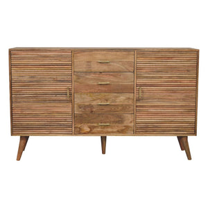 HomeRoots 47" Brown Solid Wood Sideboard with Four Drawers - Modern Storage Solution for Any Room Style 719372