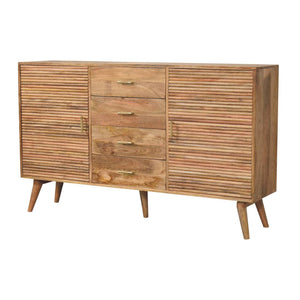 HomeRoots 47" Brown Solid Wood Sideboard with Four Drawers - Modern Storage Solution for Any Room Style 719372
