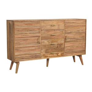 HomeRoots 47" Brown Solid Wood Sideboard with Four Drawers - Modern Storage Solution for Any Room Style 719372