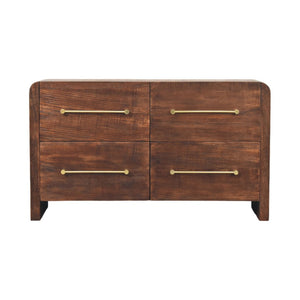HomeRoots 47" Brown Solid Wood Sideboard with Four Drawers - Stylish Storage Solution for Any Room! 719373