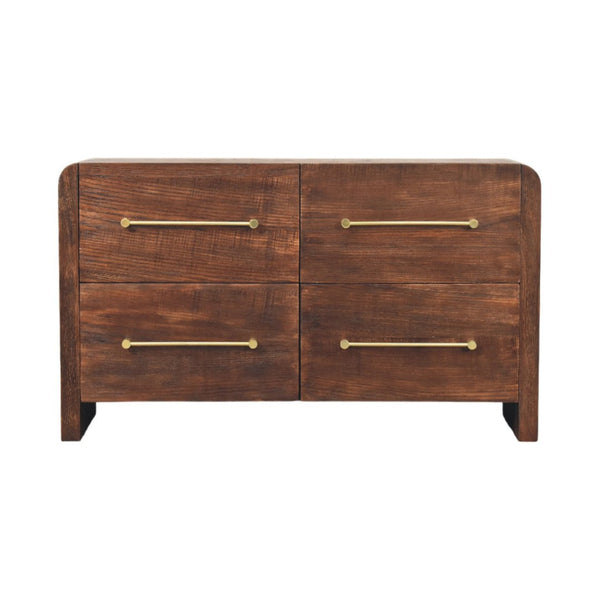 HomeRoots 47" Brown Solid Wood Sideboard with Four Drawers - Stylish Storage Solution for Any Room! 719373