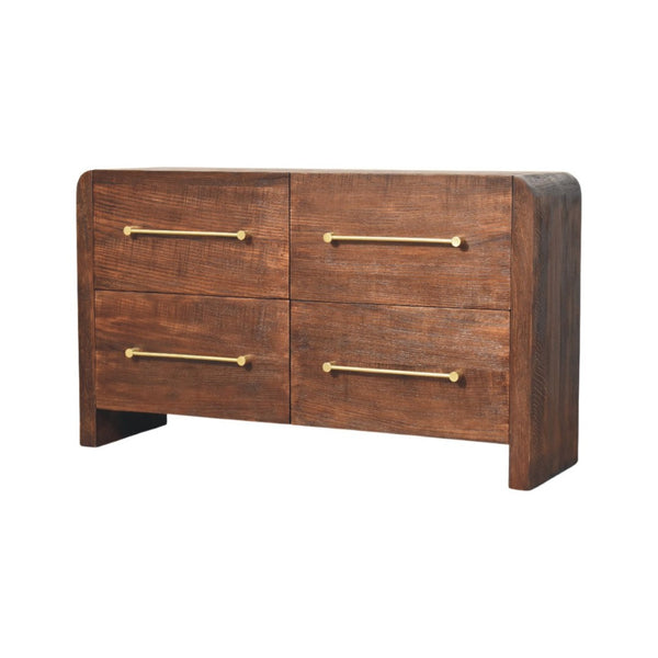 HomeRoots 47" Brown Solid Wood Sideboard with Four Drawers - Stylish Storage Solution for Any Room! 719373
