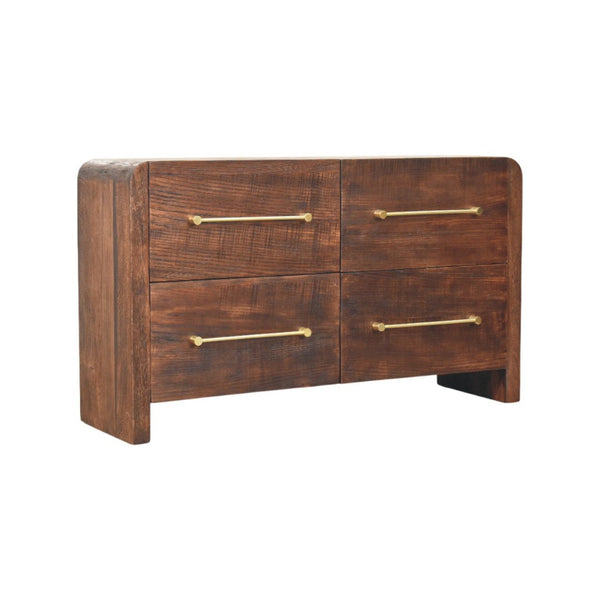 HomeRoots 47" Brown Solid Wood Sideboard with Four Drawers - Stylish Storage Solution for Any Room! 719373
