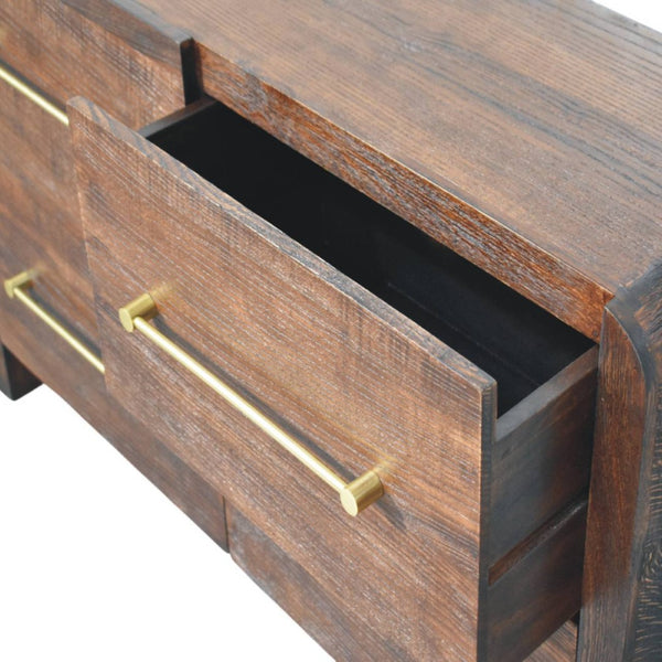 HomeRoots 47" Brown Solid Wood Sideboard with Four Drawers - Stylish Storage Solution for Any Room! 719373