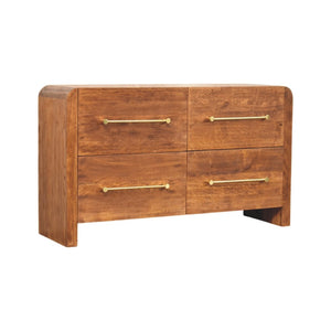 HomeRoots 33" Brown Solid Wood Sideboard with Three Spacious Drawers for Timeless Home Organization & Style 719374