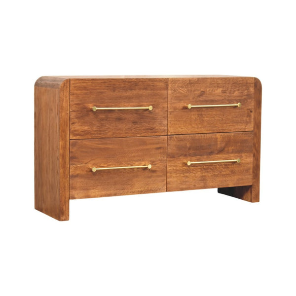 HomeRoots 33" Brown Solid Wood Sideboard with Three Spacious Drawers for Timeless Home Organization & Style 719374
