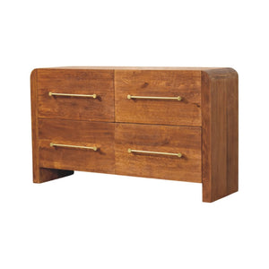 HomeRoots 33" Brown Solid Wood Sideboard with Three Spacious Drawers for Timeless Home Organization & Style 719374