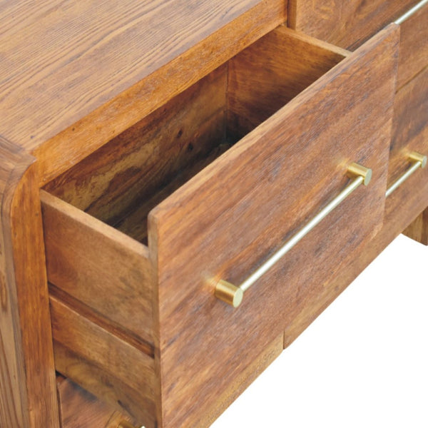 HomeRoots 33" Brown Solid Wood Sideboard with Three Spacious Drawers for Timeless Home Organization & Style 719374