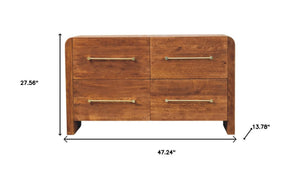 HomeRoots 33" Brown Solid Wood Sideboard with Three Spacious Drawers for Timeless Home Organization & Style 719374