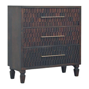 HomeRoots 32" Brown Solid Wood Sideboard with Three Drawers - Stylish Storage for Any Room in Your Home! 719376