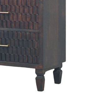 HomeRoots 32" Brown Solid Wood Sideboard with Three Drawers - Stylish Storage for Any Room in Your Home! 719376
